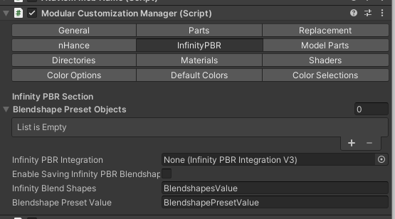 Infinty PBR Tab